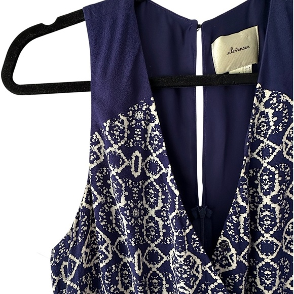 ELEVENSES/ANTHROPOLOGIE NWOT AUDRA WIDE LEG JUMPSUIT NAVY BLUE | SIZE 6 - Picture 3 of 10